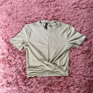 H&M Light Green Twist Crop Top